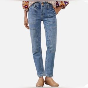 Anthropologie Pilcro The Wanderer Relaxed Jean Womens 31 Denim Blue Straight Leg